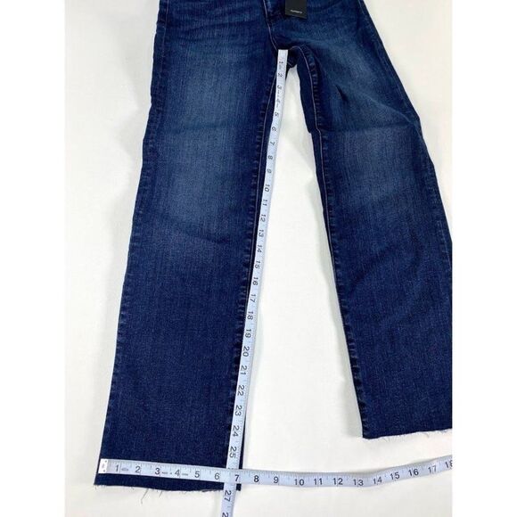 Numero Cropped Jeans 27 Juniors' Dark Blue Stretchy Raw‎ Hem NEW - Picture 5 of 9
